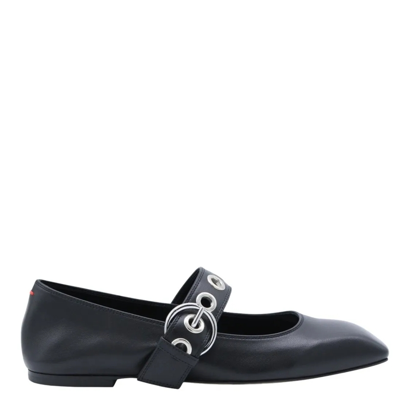 Aeydē Balletschoenen Pointed Toe Flats With Wide Strap Black