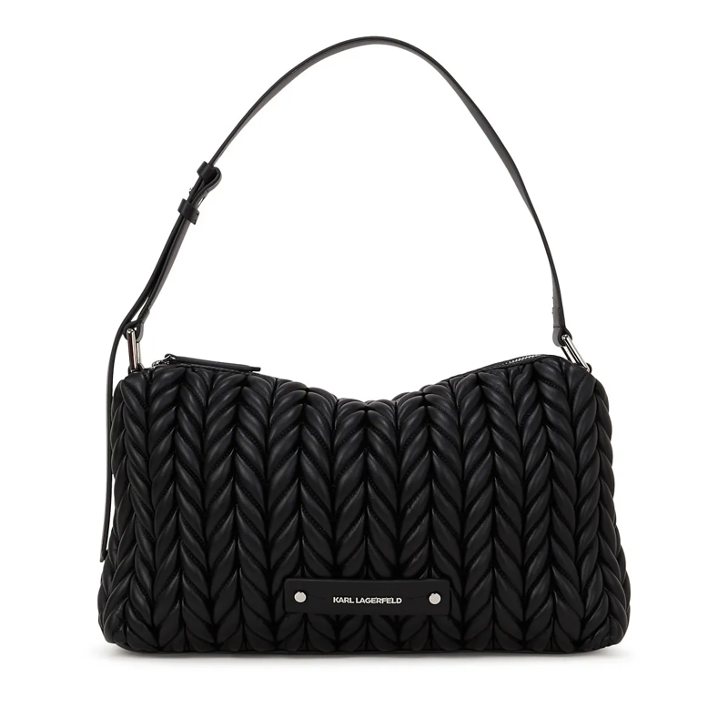 Karl Lagerfeld Schultertasche K/Weave mittelgroße Schultertasche schwarz