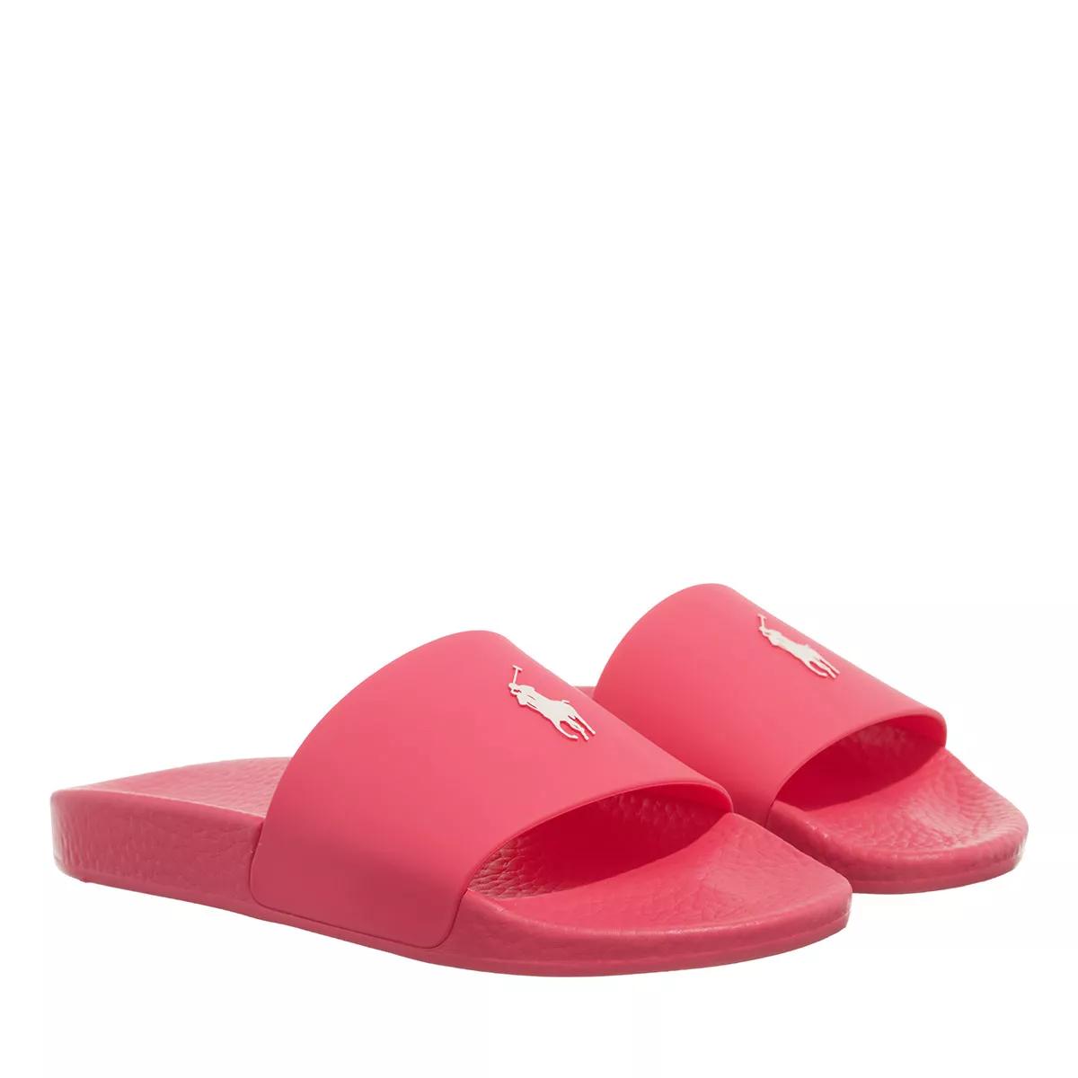 Polo Ralph Lauren Polo Slide Sandals Slide Hot Pink White Slide