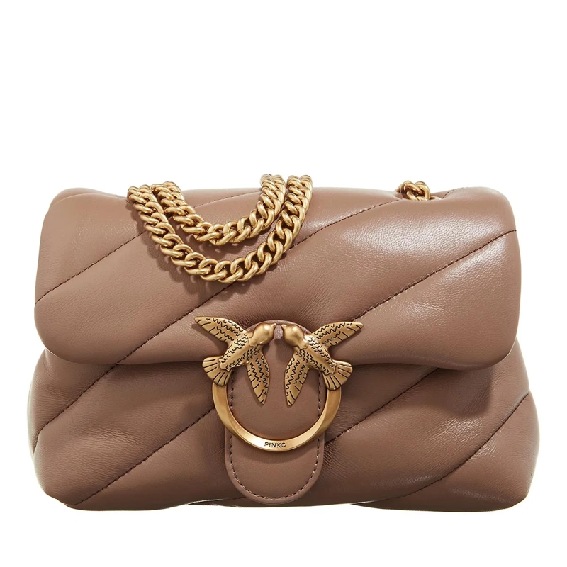 Pinko Crossbody Bag Love Puff Mini Cl Biscotto Zenzero-Antique Gold