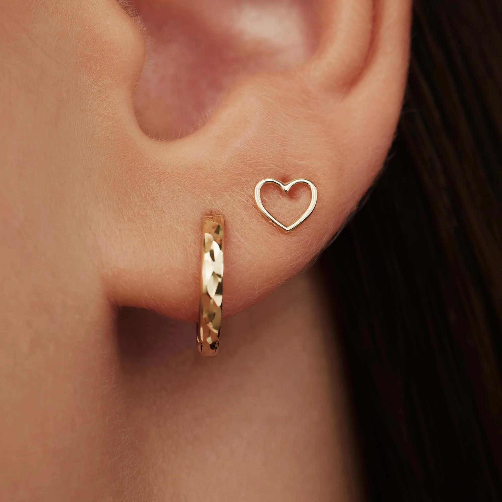 Thumbnail - Isabel Bernard Ohrringe - Belleville Amore 14 Karat Ear Studs With Heart - Gr. unisize - in Gold - für Damen