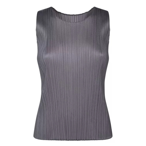 Issey Miyake Pleated Top Grey 