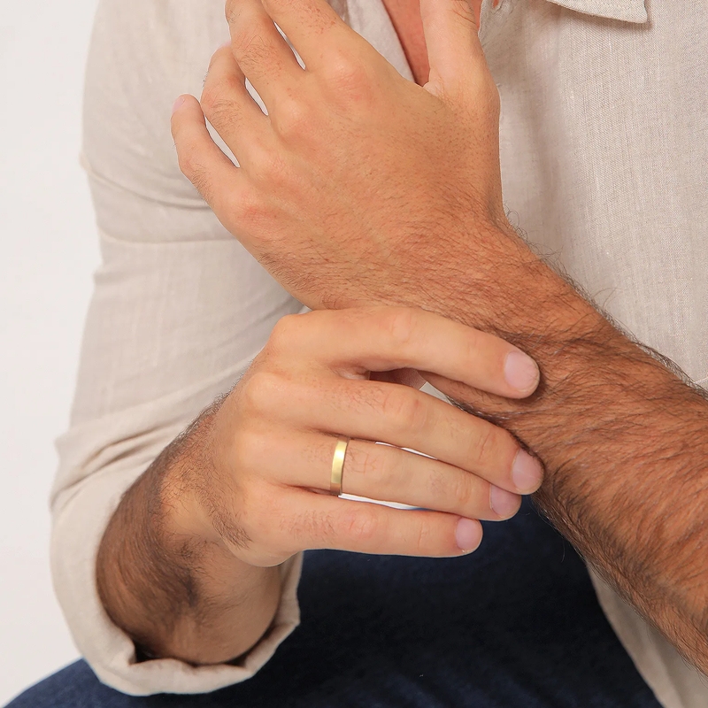 Kuzzoi Bandring Ring Bandring Herrenring Freundschaftsring 375 Gel gold(Image 2)