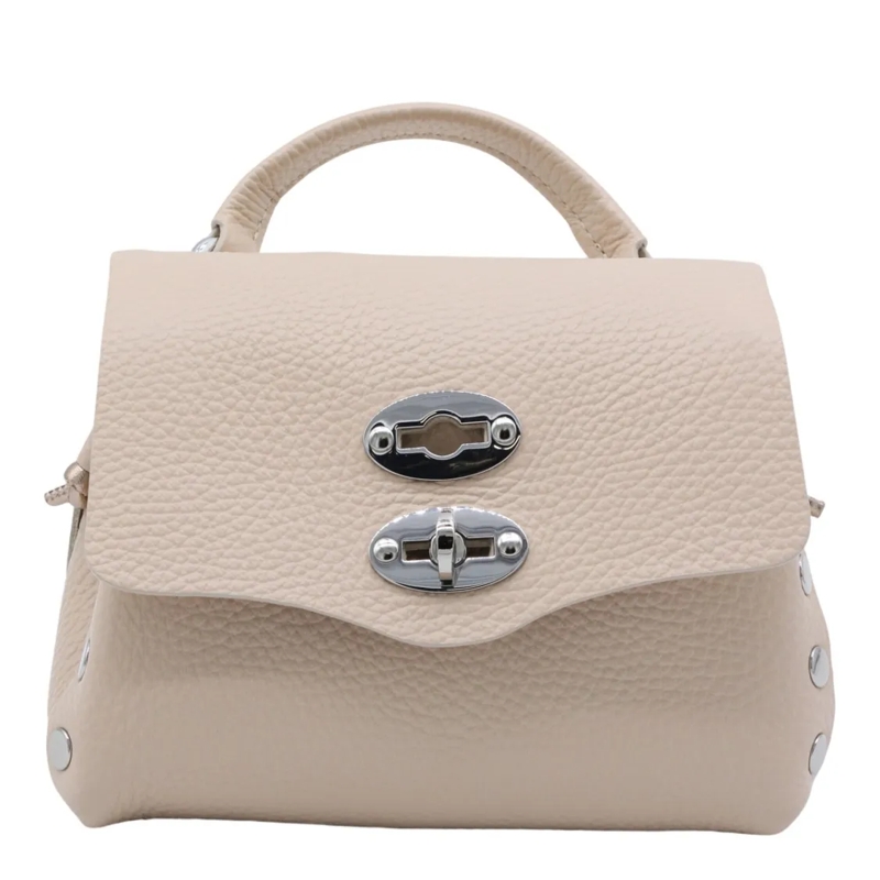 Zanellato Schultertasche Structured Handbag With Pebbled Texture Neutrals