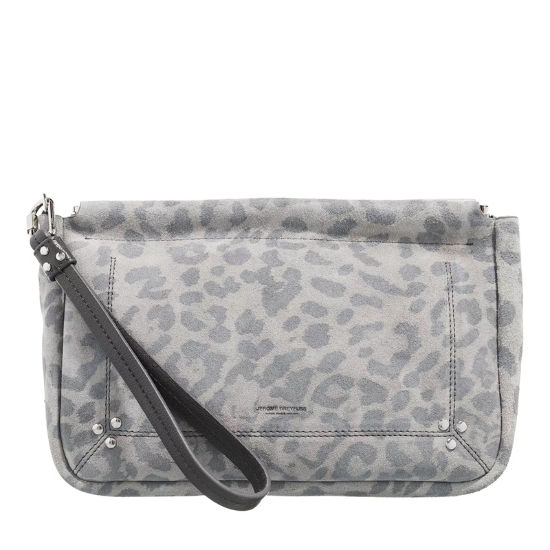 Jerome Dreyfuss Clutch Clap L Imprime Leopard Gris
