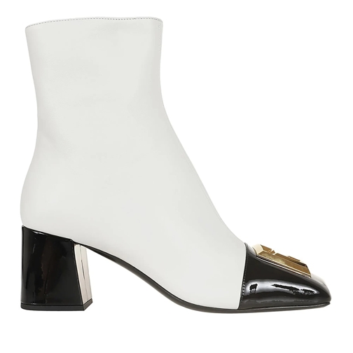 Balmain Stiefel Ankle Boot Edna Pb-Lambskin & Patent Lth White