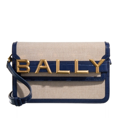 Bally Logo Crossbody Natural/Marine+Oro Borsetta a tracolla