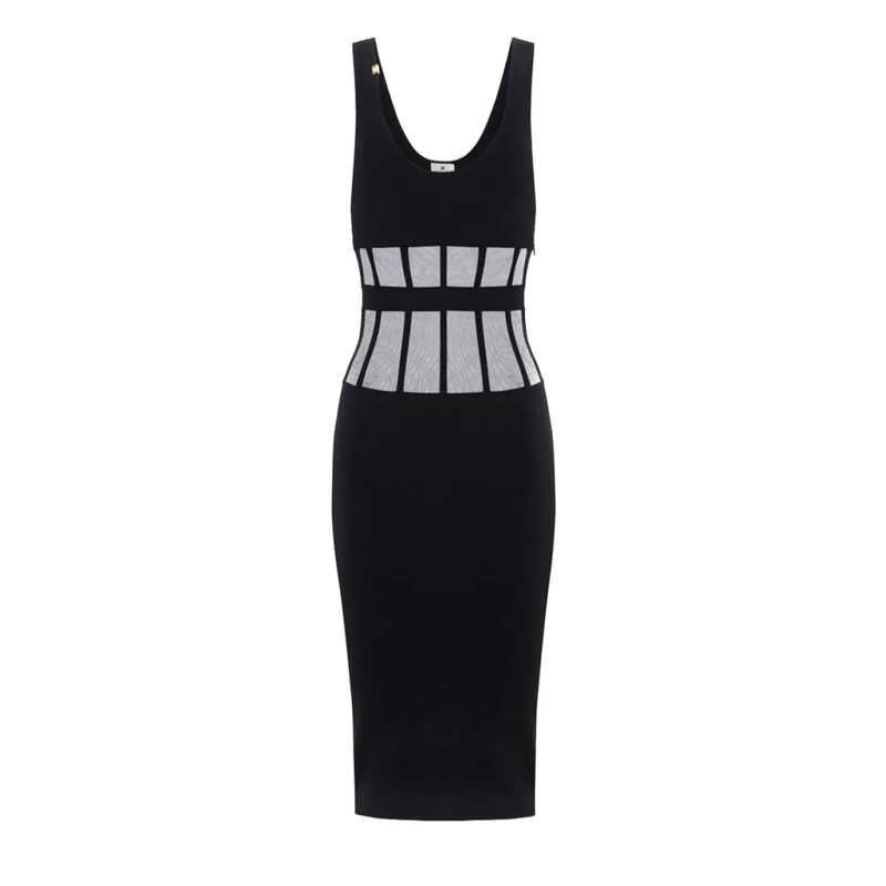 Elisabetta Franchi Robe midi Fitted Midi Dress Black