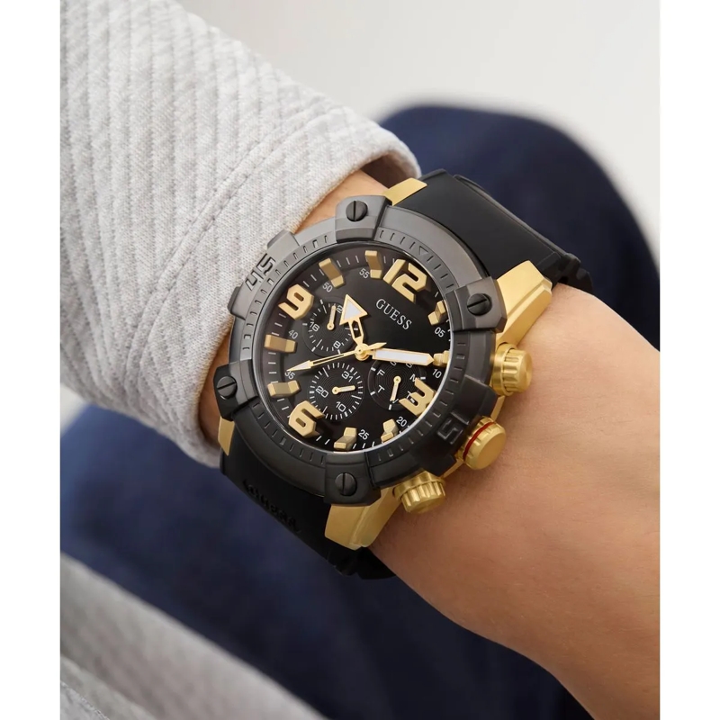 Guess Quarzuhr Quarz-Analoguhr Linebacker schwarz(Image 3)