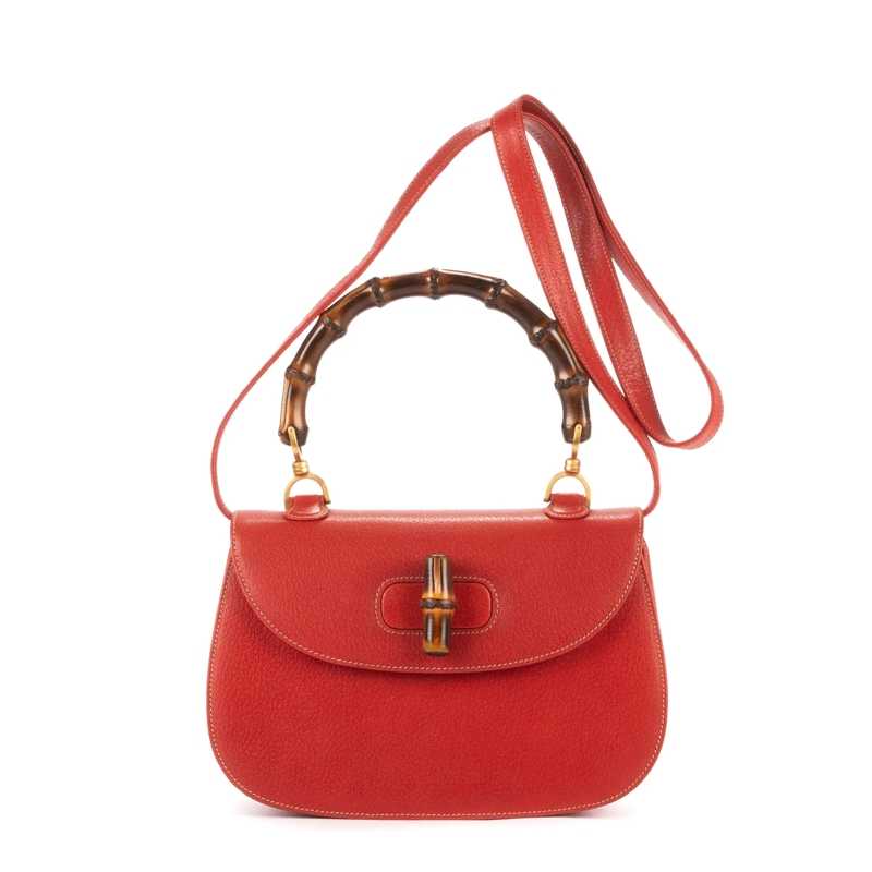 Gucci Crossbody Bag Bamboo Top Handle rot