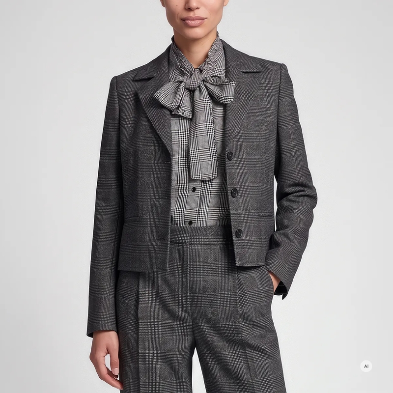 Marc Aurel Blazer Verkürzter Blazer mit Glencheck schwarz(Image 3)