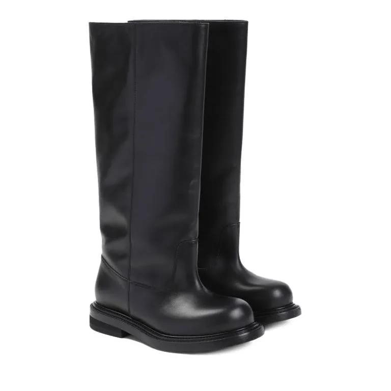 Moschino Stiefel - Black Leather Boots - Gr. 36 (EU) - in Schwarz - für Damen