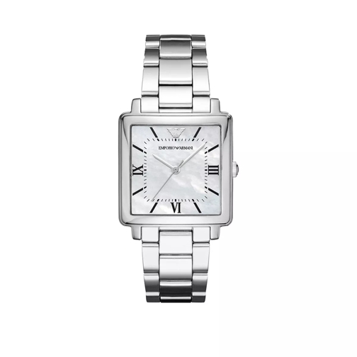Emporio Armani AR11065 Angular Nacre Metal Watch Silver Dresswatch
