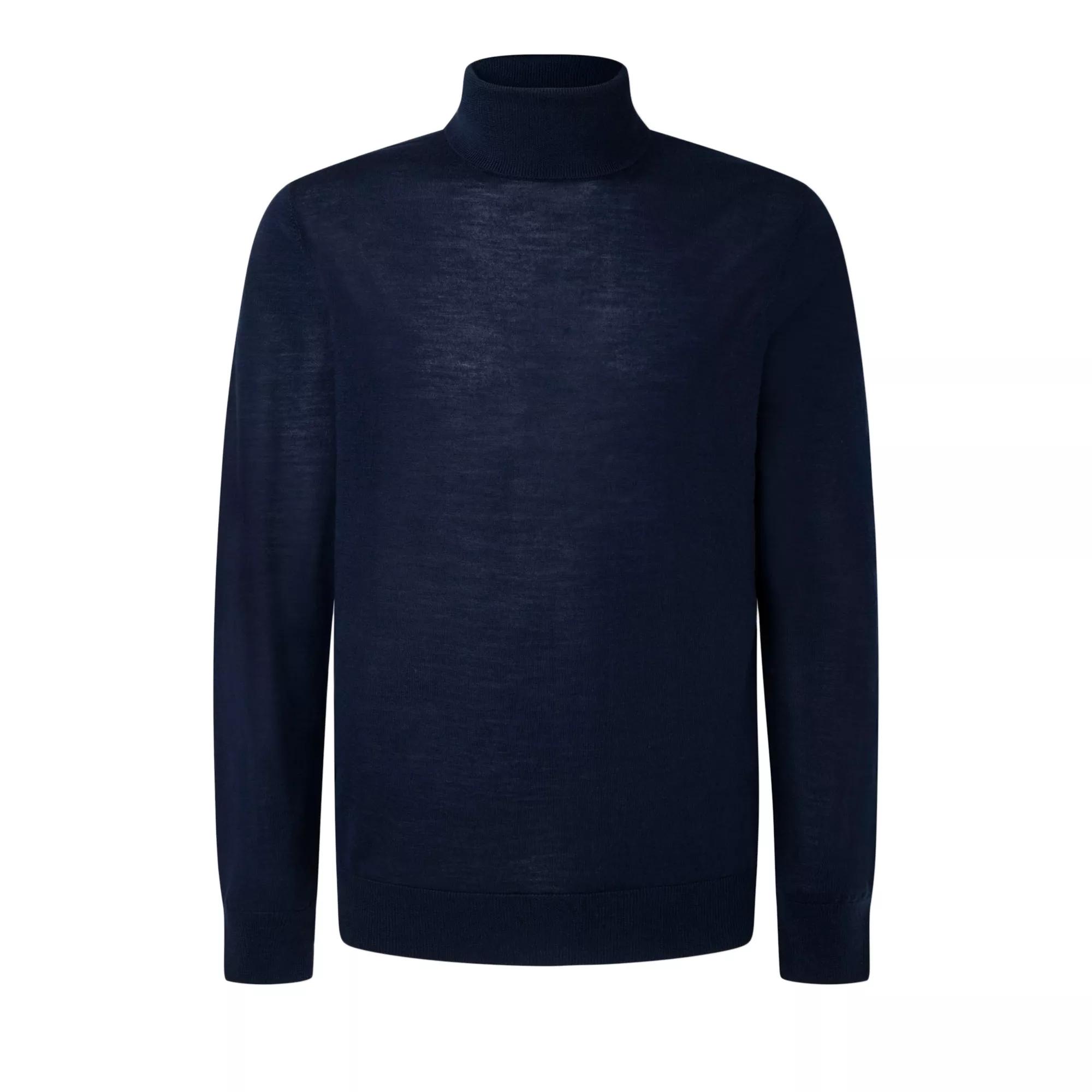 Hackett - MERINO SILK ROLL NECK - Größe XL - blau