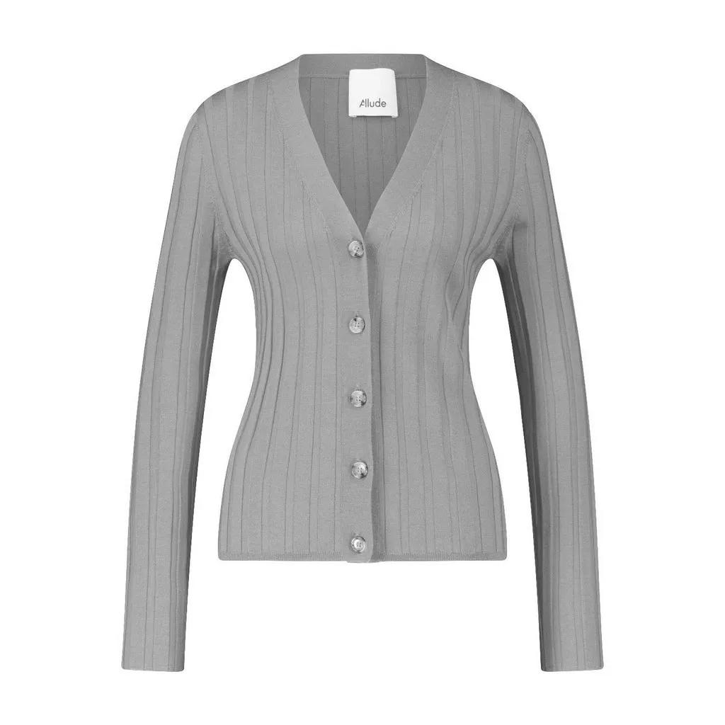 Allude - Strickjacke aus reiner Schurwolle - Größe L - gray