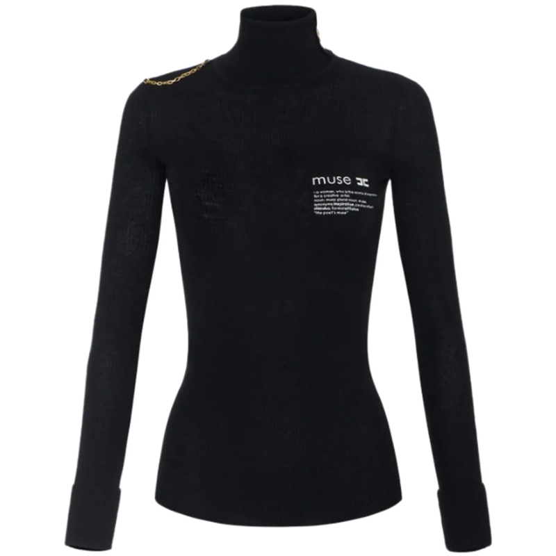 Elisabetta Franchi Pull à col roulé Sweaters Black schwarz