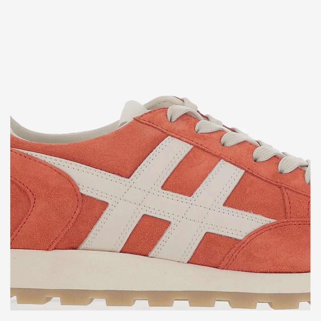 Thumbnail - Hogan Low-Top Sneaker - Suede Leather Sneakers With Round Toe And Iconic ' - Gr. 5_5 - in Orange - für Damen