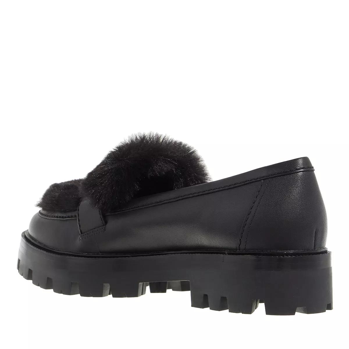 Black loafers sales with fur