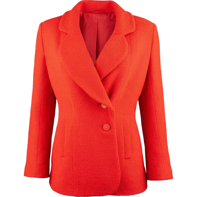 Chanel Übergangsjacke Chanel Rouge Tweed Boucle Runway Jacket (D36 / FR3 rot