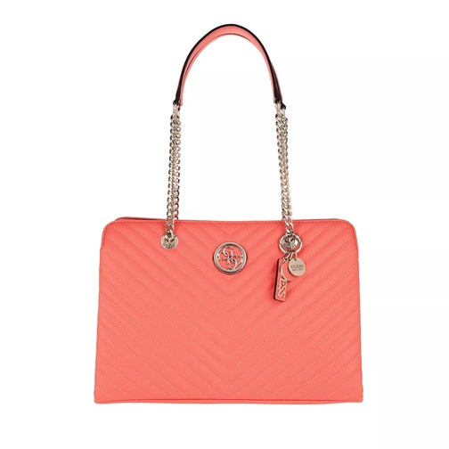 Guess Blakely Large Girlfriend Satchel Bag Coral Tote