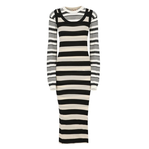 Marni Robes midi Cotton Dress Black