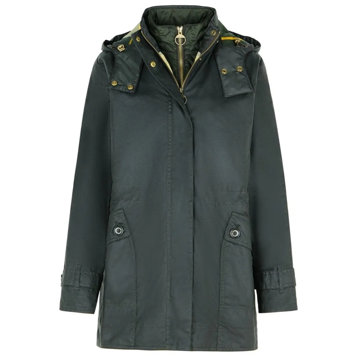 Barbour green parka discount