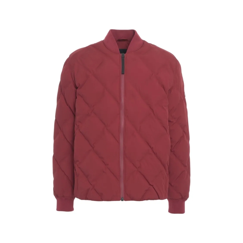 Alpha Tauri Bomberjacke Quilted Bomber Jacket With Ribbed Finishes And Ful Burgundy