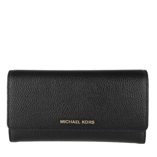 MICHAEL Michael Kors Large Trifold Wallet Black Vikbar plånbok