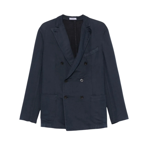 Boglioli Blazer Navy Blue Double-Breasted Cotton Jacket Blue