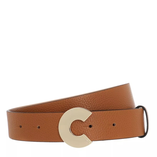 Coccinelle Logo "C" Belt Caramel Leather Belt