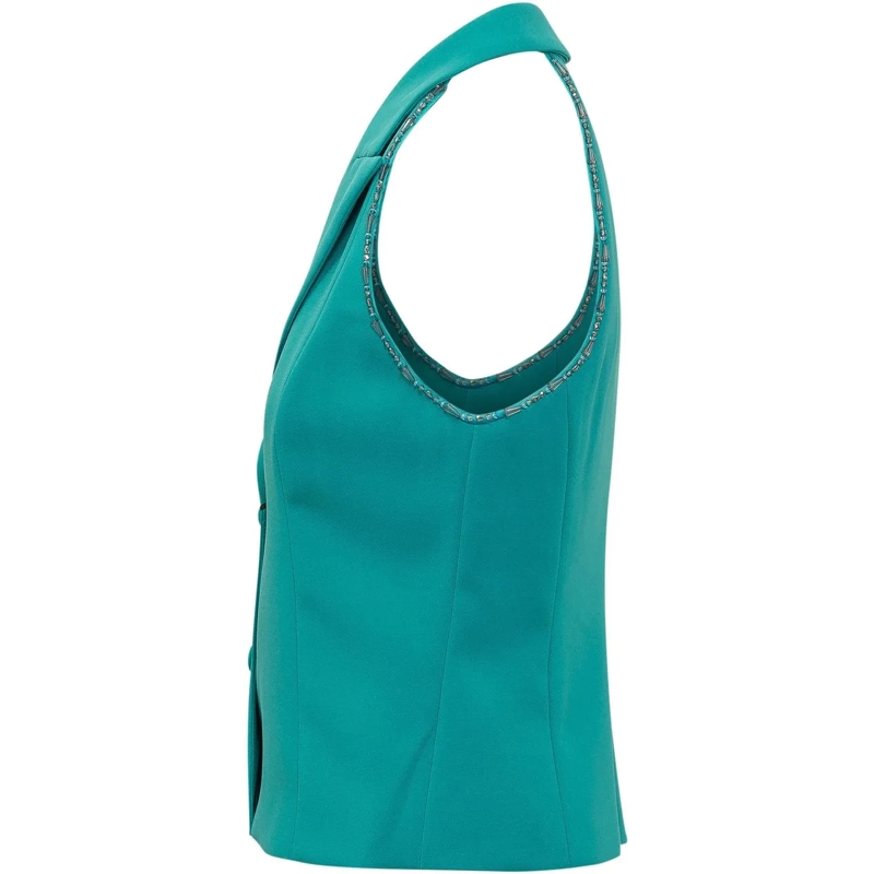 Pinko Blazer Gilet Strutturato con Revers blau(Image 3)