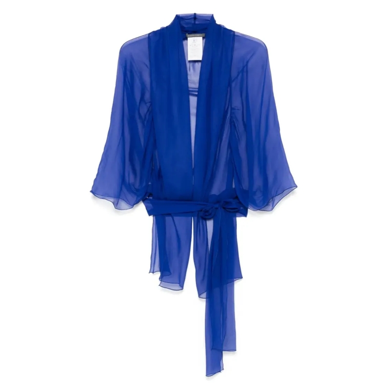 Alberta Ferretti Écharpe légère Delicate Sheen Lightweight Foulard Blue