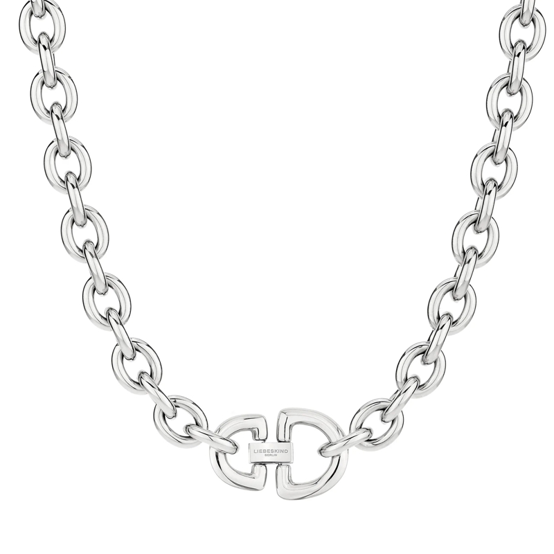 Liebeskind Berlin Mittellange Halskette Edelstahl Halskette silber
