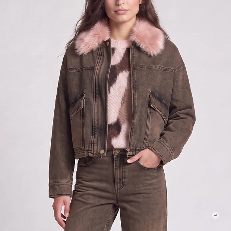 Marc Aurel Jacke Jeansjacke- Rückenpasse- Ärmelmanschette mit Kn braun(Image 3)