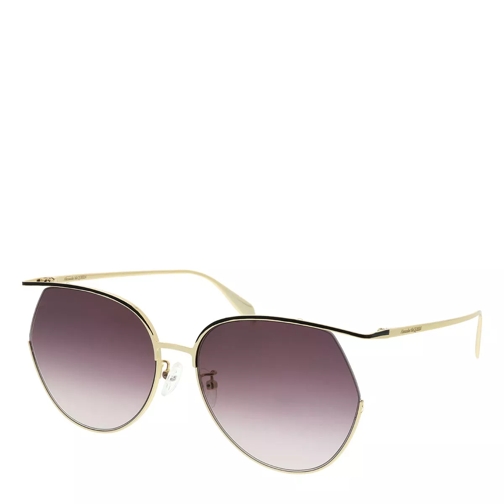 Alexander McQueen AM0255S-002 61 Sunglasses Gold-Gold-Violet Lunettes de soleil