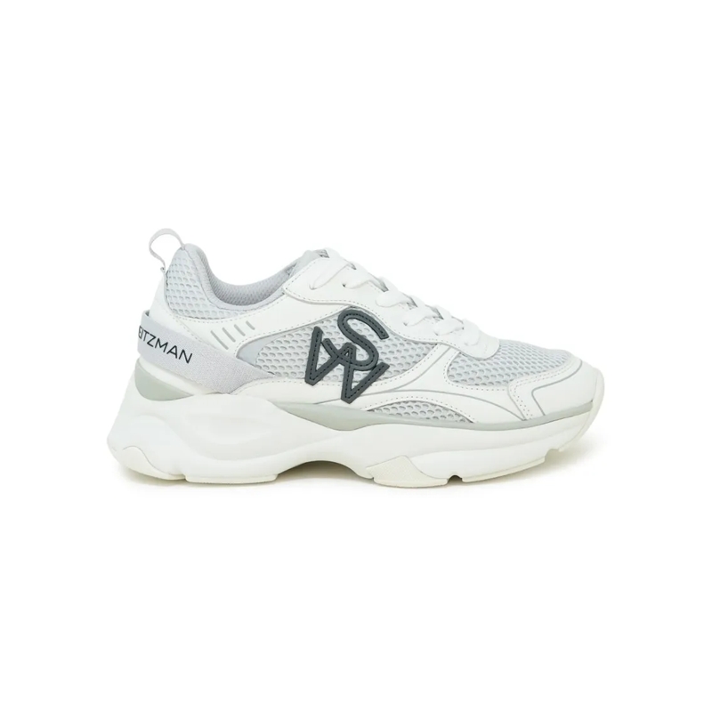 Stuart Weitzman Lage-top sneaker Grey And White Calf Leather Trainer White
