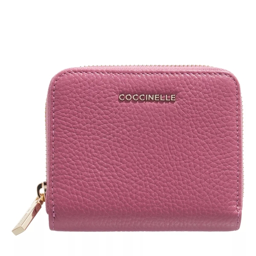 Coccinelle Metallic Soft Pulp Pink Zip-Around Wallet