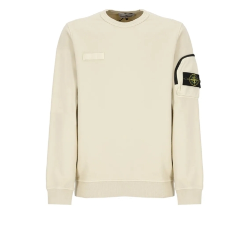 Stone Island Sweatshirts Beige Cotton Sweatshirt With Logo Neutrals