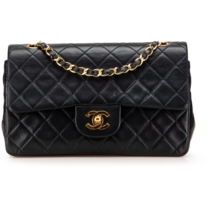 Chanel Schultertasche Small Classic Lambskin Double Flap schwarz