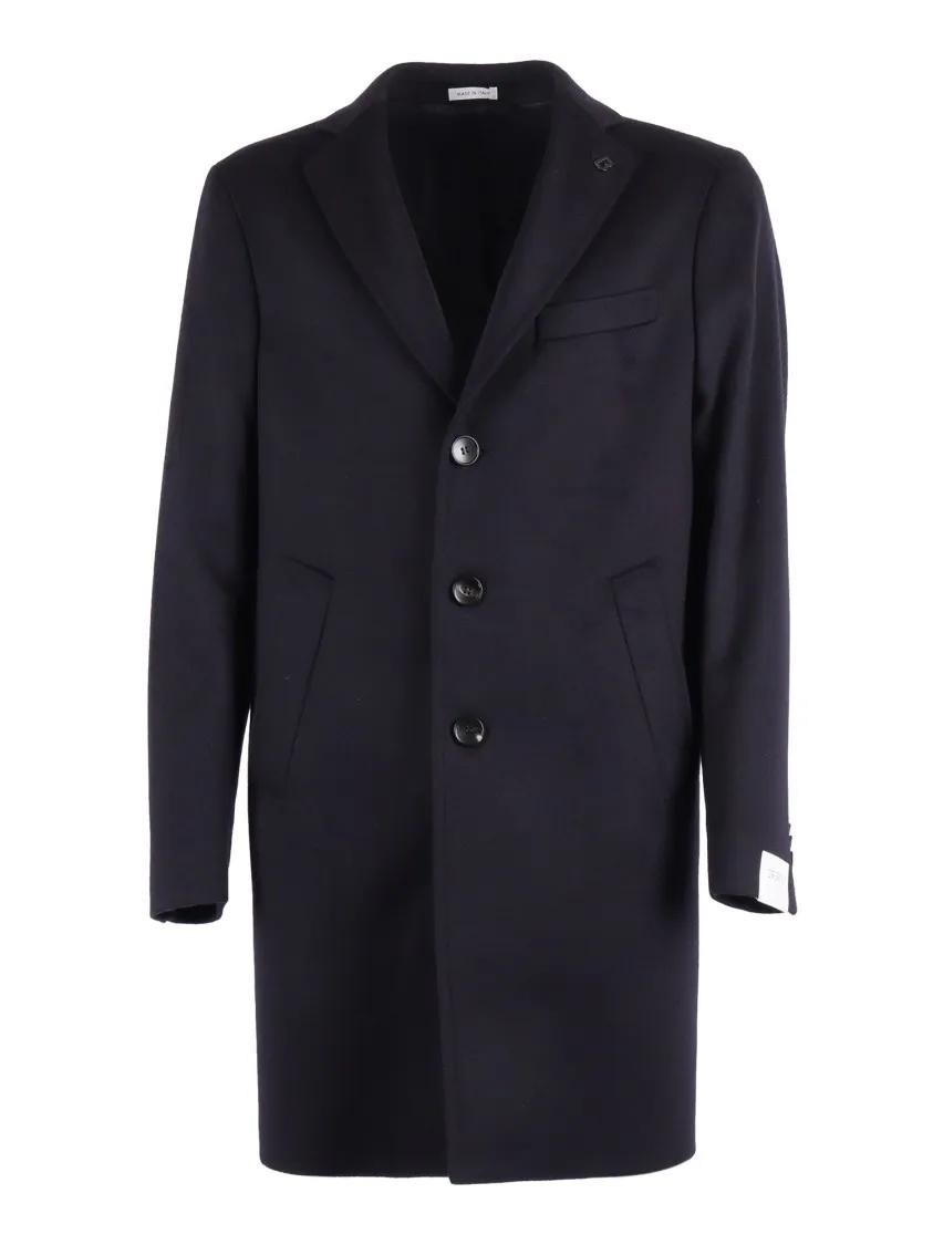 Breras Tailored Virgin Wool Overcoat With Structured Silh Black | Winterjas