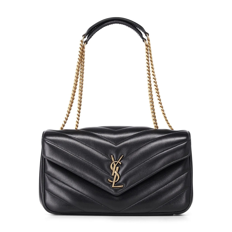 Saint Laurent Sac à bandoulière Schultertasche Loulou aus Leder schwarz