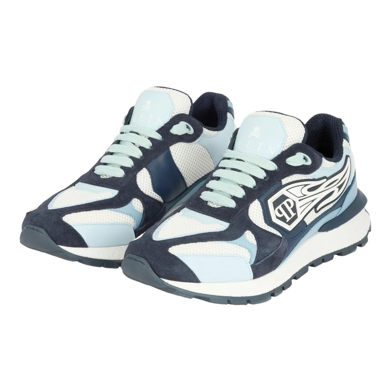 Philipp Plein Low-Top-Sneaker Mit diesen Predator-Sneakern in Lo-Top-Form aus ge hell-blau