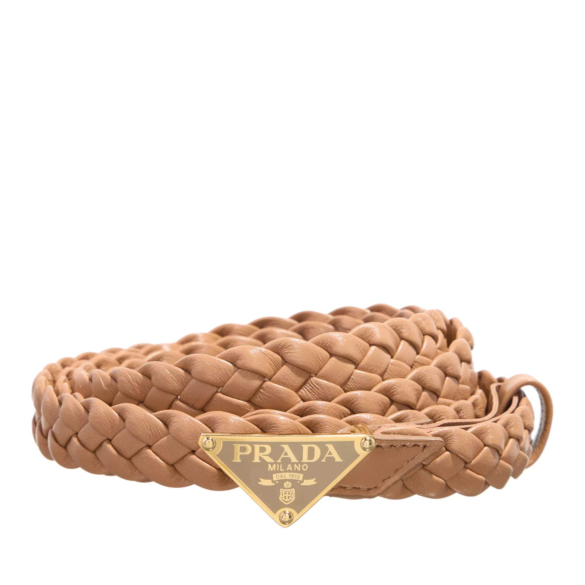 Prada Gürtel - Cinture Nappa Intreccio - Gr. 95 - in Braun - für Damen