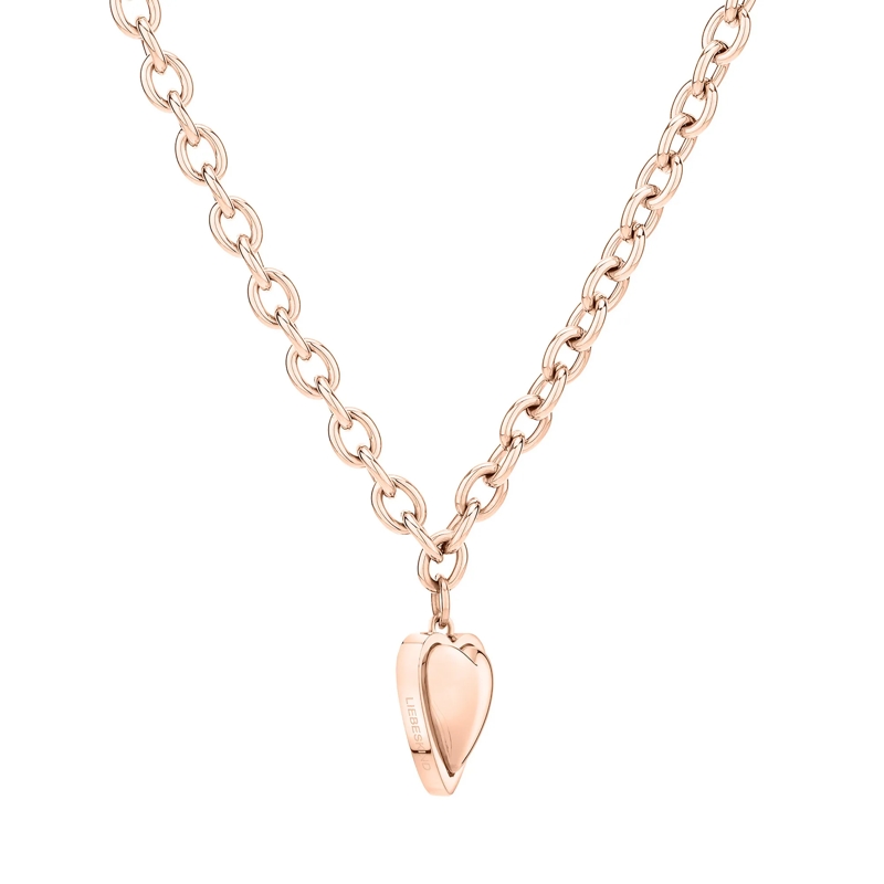 Liebeskind Berlin Mittellange Halskette Edelstahl Metal Heart rose(Image 3)