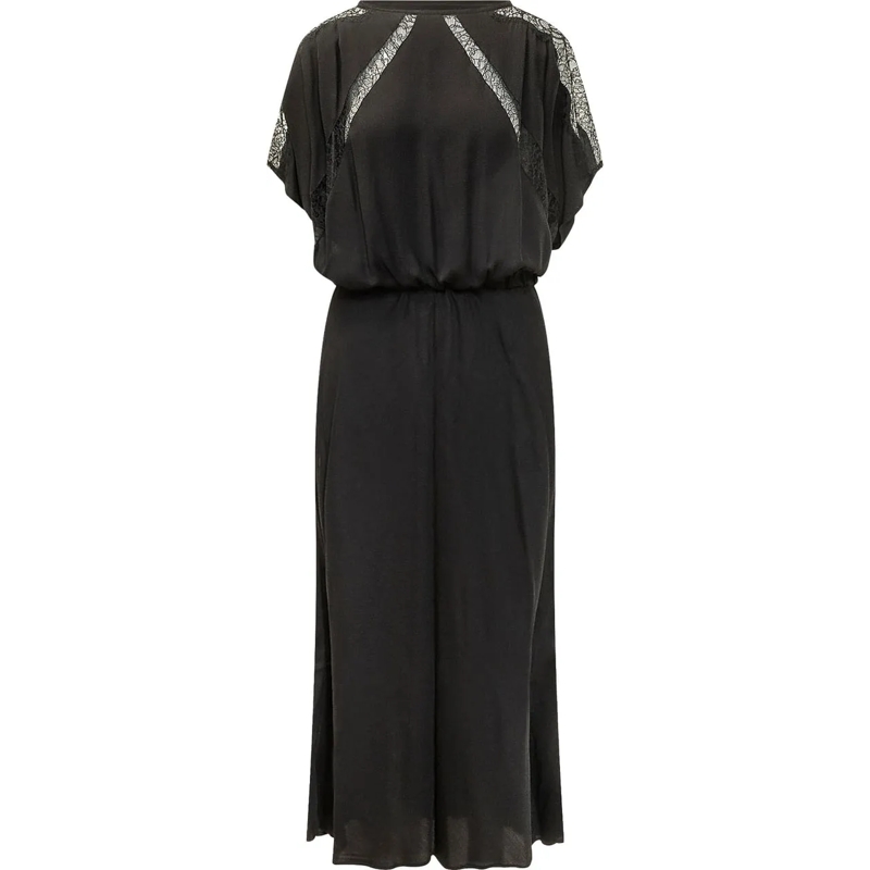 Pinko Maxikleid Abito Midi con Inserti in Pizzo schwarz