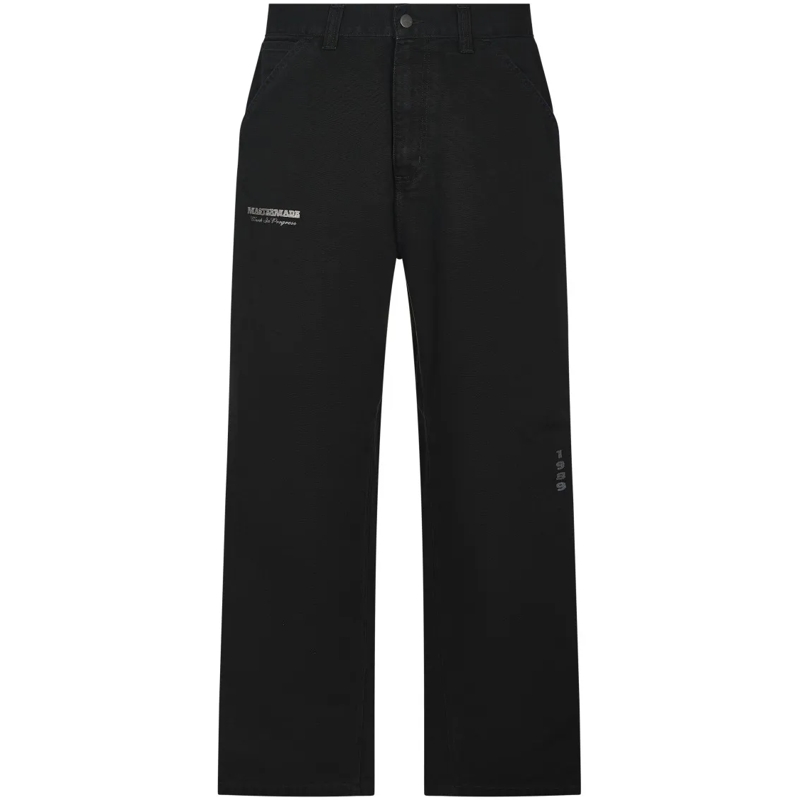 Carhartt Wip Jeans Relaxed Fit Black Organic Cotton Trousers With Emb Black