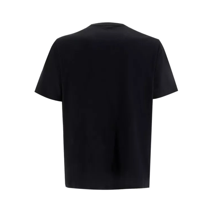 Brioni Black Cotton Crew-Neck Tee With Logo Embroidery Black