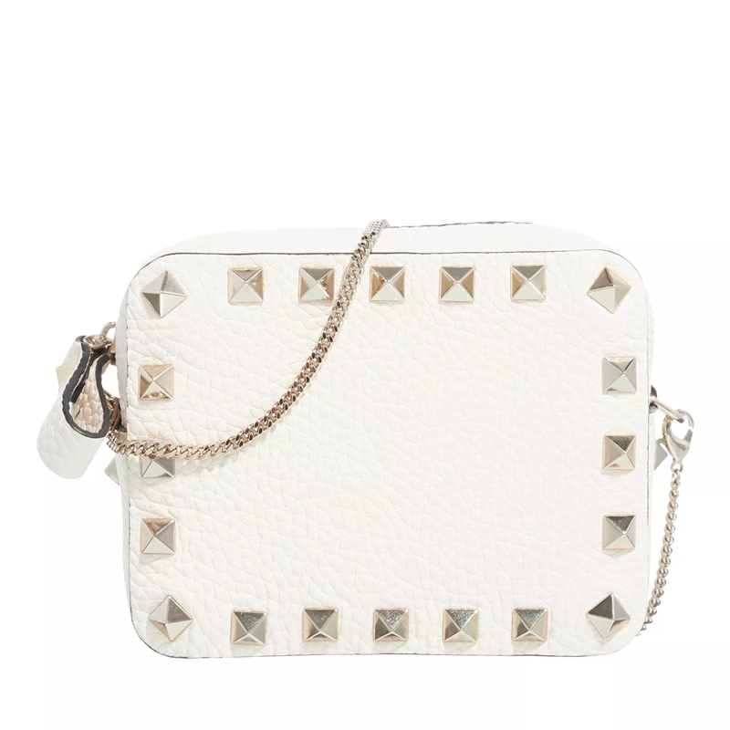Valentino Garavani Mikrotasche Leather Logo Shoulder Bags White