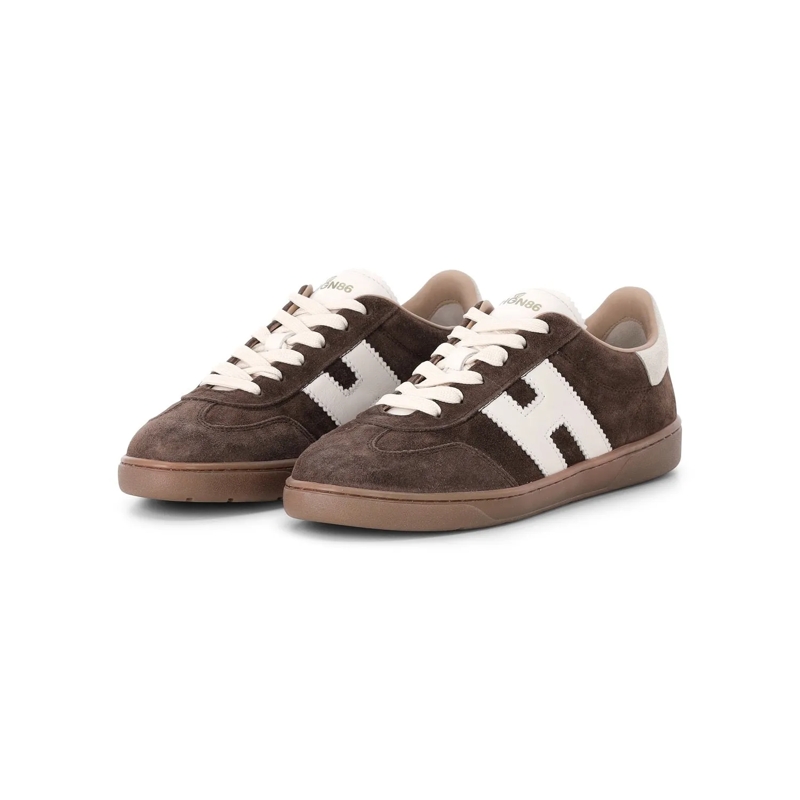 Hogan Chaussures à lacets Sneakers aus Veloursleder Dunkelbraun