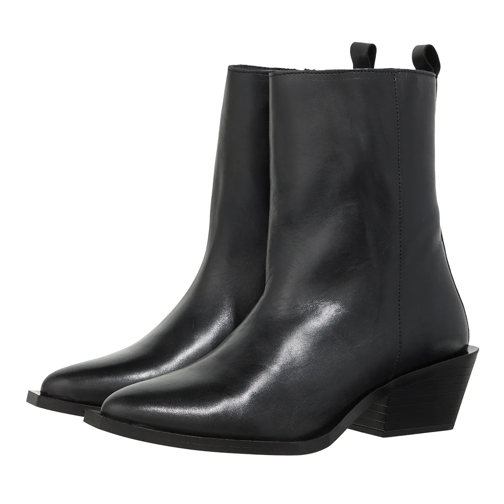 Steve Madden Xylena Black Leather Enkellaars